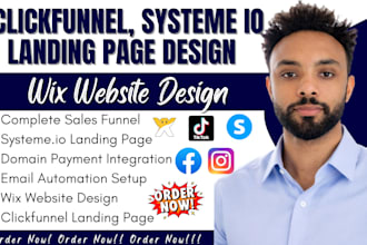 design landing page, sales funnel, automation on clickfunnel, systeme io expert