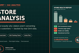 do shopify analysis and ga4 analytics audit for ecommence
