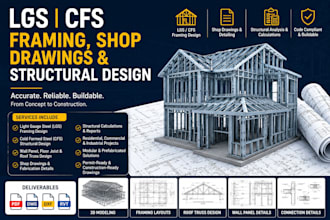 lgs, cfs framing, shop drawings and structural design