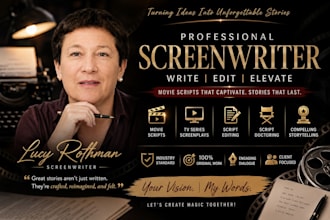 write movie script, edit movie script, narrative script screenwriting, tv series