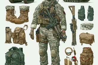 draw military themed illustrations