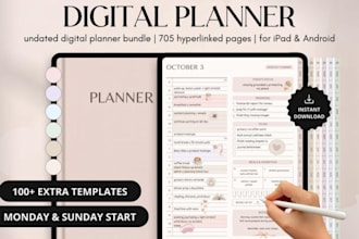 design custom motivational planner, journal and notebook for KDP, daily planner