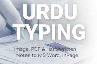 do fast urdu typing from image or handwritten notes to ms word