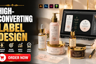 cosmetic product label design for skincare beauty branding labels fast deliver