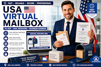 create USA virtual mailbox and po box for mail receiving remote mail management