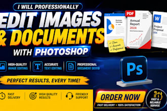 do documents editing , image editing, logo design in photoshop