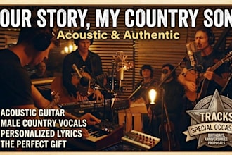 write and record an acoustic custom country song vocal for your special occasion