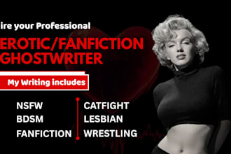 be your erotic ghostwriter, kinky, bdsm,catfights, nsfw fanfiction short stories