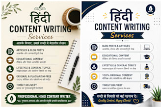 write engaging blog posts and articles in english and hindi