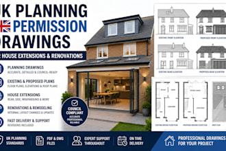 create UK planning permission drawings for house extensions and renovations