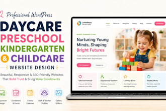 design daycare author wordpress website kindergarten childcare preschool website