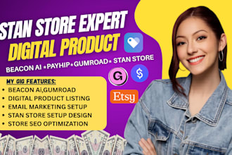 setup stan store, stan store marketing, stan store design, payhip, payhip store
