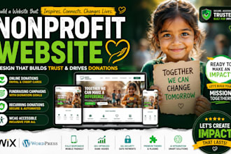 build nonprofit website, charity, church website, ngo, wix non profit website
