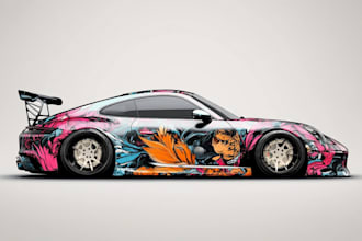 draw car wrap vehicle wrap truck wrap racing car wrap