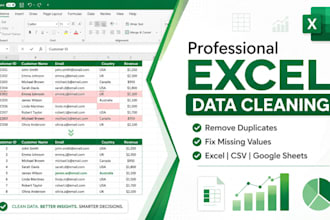 clean excel data, remove duplicates and format spreadsheets