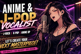 be your anime female vocalist and kpop jpop singer songwriter for vocals track