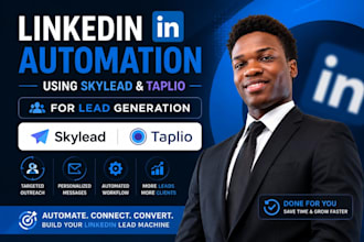 set up linkedin automation using skylead and taplio for lead generation