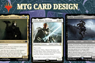 design mtg card deck, trading card, edh commader deck, fantasy card