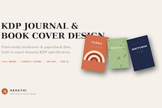 design a print ready KDP book cover and journal interior