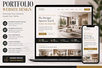 design modern wix interior design portfolio website and redesign