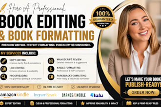provide copy editing, line editing and proofreading for your manuscript