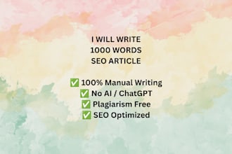 write 1000 word SEO blog post and article