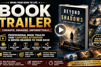 create a cinematic book trailer video for your book launch and promotion