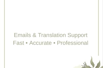 provide chat email support translation and simple designs