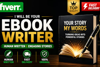 be your professional human written fiction ebook ghostwriter