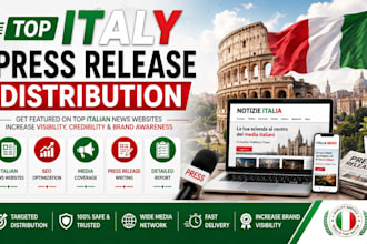 write and distribute your press release to top italian news websites
