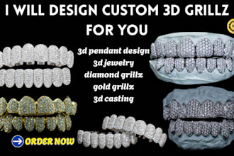 design custom 3d grillz using professional cad for 3d printing and casting