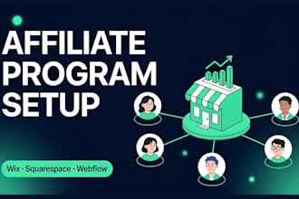 setup affiliate program for wix squarespace webflow store