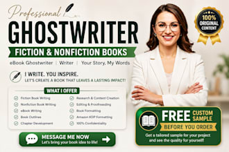 ghostwrite fiction and nonfiction book as ghostwriter, ebook ghostwriter, writer