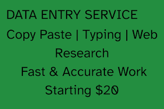 do fast data entry, copy paste and typing work