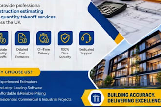write material list for house, UK building cost estimation, furnishing takeoff
