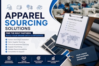 provide garment sourcing and supplier research services