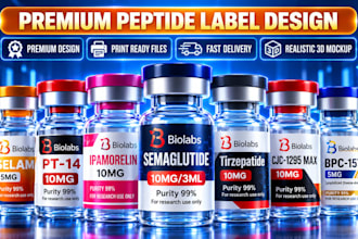 peptide label 3d mockup peptide vial label peptide sarm and peptide label design