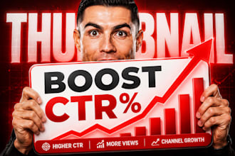 do thumbnail design , high CTR and professional thumbnails