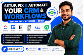 setup fix clickup trello notion jobber salesmate freshdesk service workflow crm