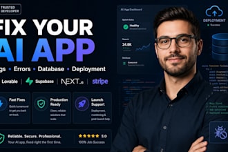 fix your ai generated app, bugs, errors, database and deployment