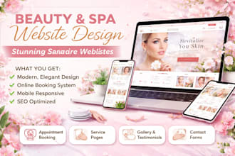 setup skincare website design beauty spa med salon website with booking system