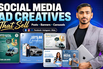 design facebook, instagram ads and social media ad creatives that sell