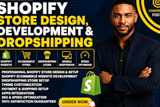 design shopify website shopify eccommerce website development dropshipping store