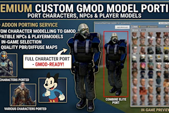 develop custom garrys mod addon port characters npcs and player models