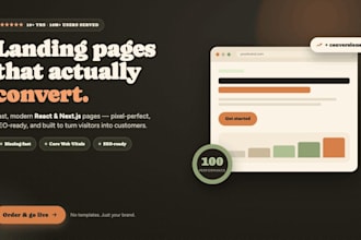 develop a high converting react and nextjs landing page