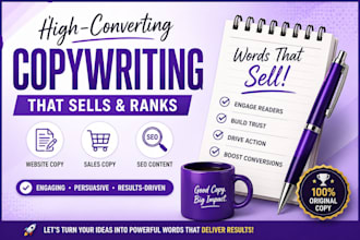 write SEO website copy and high converting sales copy