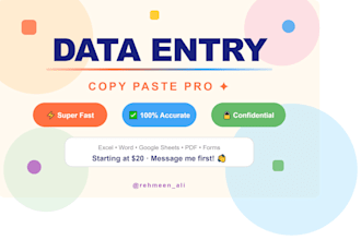 do fast and accurate data entry, copy paste and form filling