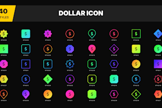 design simple modern custom icon set for microstock