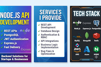 develop nodejs rest API backend with postgresql and express