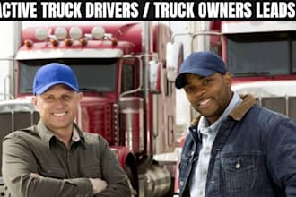 truck drivers, truck owners, dispatch driver leads, info